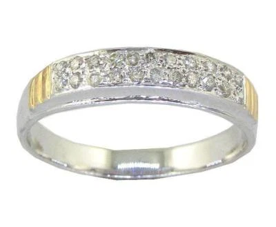 I1 G 0.35 Ct Genuine Diamond 14K Two-Tone Gold Wedding Anniversary Ring 5.30 mm - Image 1 of 4