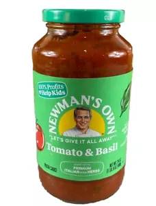 Newman's Own Tomato & Basil Pasta Sauce extra virgin olive oil 24 Oz One Bottle - Picture 1 of 6