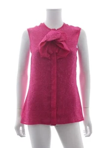 Lanvin Rose Silk-Jacquard Sleeveless Blouse / Pink - Picture 1 of 4