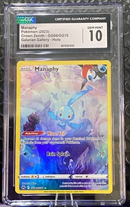 Manaphy GG06/GG70 Crown Zenith: Galarian Gallery Holo CGC GEM MINT 10 - Picture 1 of 2