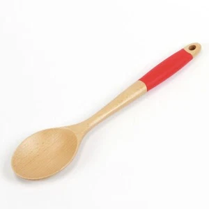 Chef Craft Wooden Spoon With Silicone Grip Handle 14" Mixing Spoon, Red - Picture 1 of 1