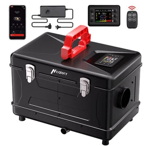 Hcalory 12V 5KW-8KW bluetooth Diesel Air Heater 240V W/AC Converter Home Car Van - Picture 1 of 8