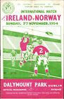 07.11.1954 Irlande - Norvège, Match International En Dublin