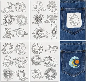 24Pcs Water Soluble Embroidery Patterns Hand Sewing Stabilizer Embroidery Sticke - Picture 1 of 7