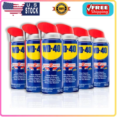 WD-40 Multi-Use Product with Smart Straw Sprays 2 Ways, 12 OZ [6-Pack]