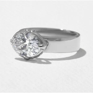 IGI 2.00 Ct Oval Cut Lab Created Diamond Ring PT950 Platinum Black Friday Sale - Picture 1 of 10