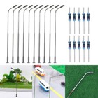 Lot de 10 poteaux de lampadaires ferroviaires mod��les avec poteaux m��talliques