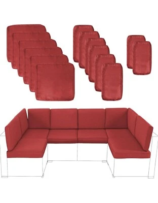 Juego de fundas de cojín para silla de muebles de patio de 14 piezas fundas de sofá de exterior de repuesto Foto 1 de 4