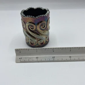 Vtg Cobalt Blue Carnival Glass S-repeat Toothpick Holder - Picture 1 of 3