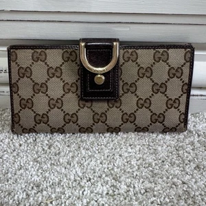 Gucci D-Ring Canvas Continental Long Wallet - Picture 1 of 6