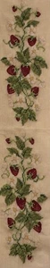 Preworked STRAWBERRIES WHITE PETALS Bell Pull Table Runner Needlepoint Canvas 26 - Picture 1 of 4