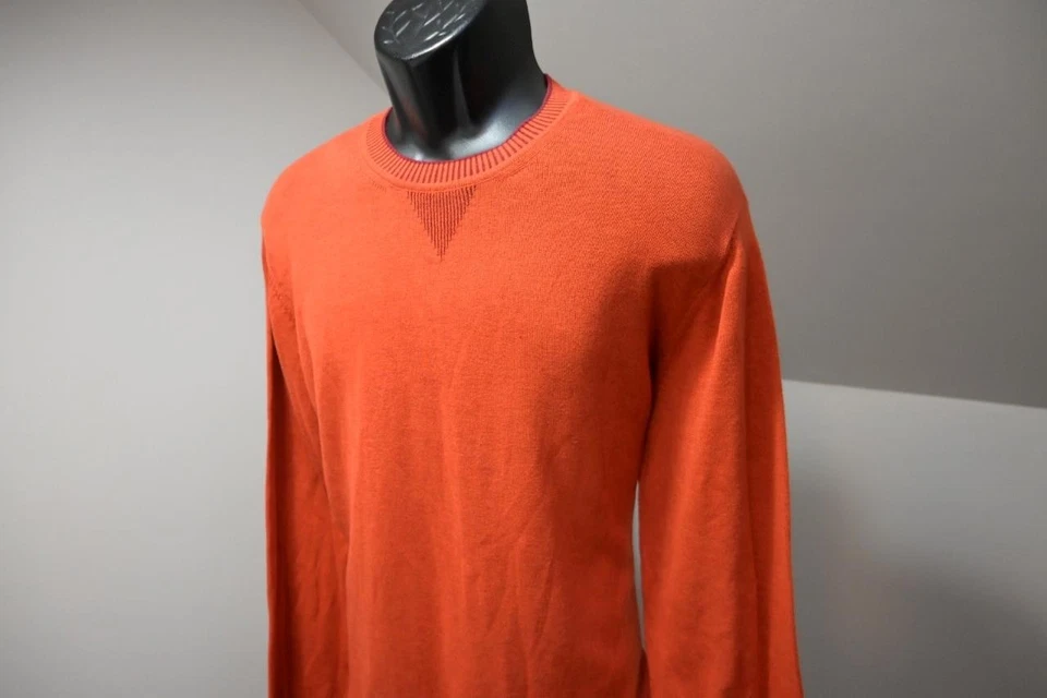 Bobby Jones Crew Neck Pima Pullover Sweater Golf Orange Mens Size Large - Imagem 1 de 4