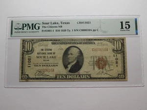 $10 1929 Sour Lake Texas TX National Currency Bank Note Bill Ch. #11021 F15 PMG - Picture 1 of 5