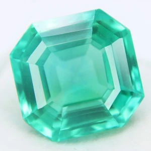 Loose Gemstone Asscher Shape 19+ Ct Blue Green Natural Paraiba Tourmaline - Picture 1 of 4