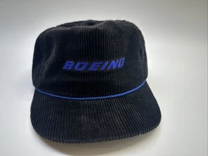 Vintage Boeing SnapBack Cord Mütze Luft- und Raumfahrt Firmenlogo Made in USA Flugzeug Kappe - Bild 1 von 6