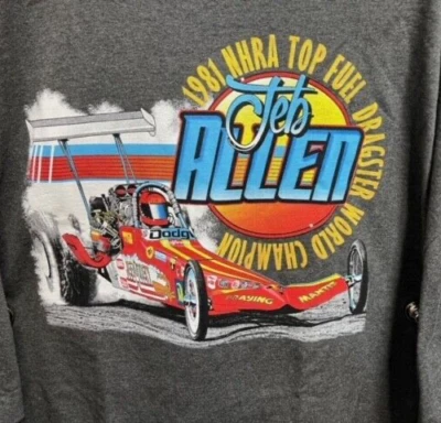 CAMISETA VRHTF NHRA "DE COLECCIÓN SUPER COOL "JEB ALLEN 1981 CAMPEÓN DEL MUNDO" TALLA XXXL Foto 1 de 4