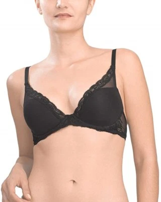 Natori 169120 Womens Feathers Contour Underwire Plunge Bra Black Size 30A - Image 1 of 2