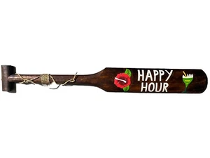 HAPPY HOUR MARGARITA PAGAIA LEGNO INTAGLIATO A MANO ARTE DA PARETE CASA TIKI BAR ARREDAMENTO - Foto 1 di 2