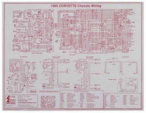 Corvette 1965 chasis laminado arnés de cableado diagrama VWD6500 - Imagen 1 de 1