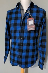 Drift King Flannel Shirt Blue Black Small DKSO380 - Picture 1 of 4