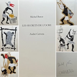 🌓 Michel Butor Les Secrets de l'ocre livre peint unique par André Cervera 1/18 - Foto 1 di 11