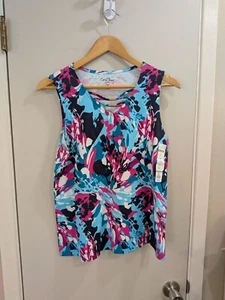 NWT Coral Bay Womens Florida Multicolor Vibrant Tank Top Sz. PM - Picture 1 of 6