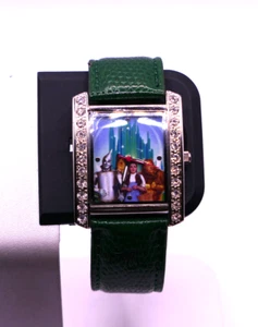 Judy Garland as Dorothy Wizard of Oz Silver Tone Crystal Accent Green Watch - Picture 1 of 13