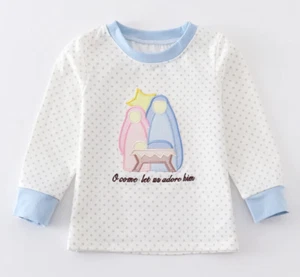 HD Boy Christmas Nativity Scene "O Come Let Us Adore Him" Shirt Size 6 NEW - Picture 1 of 3