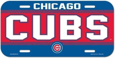 Chicago Cubs Plastic License Plate NEW!! Free Shipping 6x12 Inches - Image 1 of 2