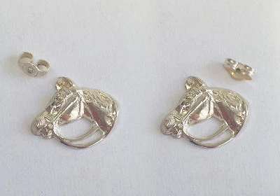 Orecchini a lobo con CAVALLO in ARGENTO 925 - farfallina - - Immagine 1 di 2