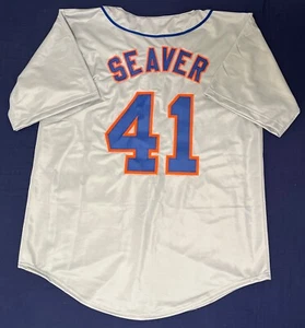Tom Seaver Custom Grey New York Mets Baseball Jersey Mens Size XL - Picture 1 of 2