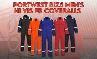 Portwest BIZ1 Men's Protective Workwear Overalls Bizweld FR Coverall - Image 1 of 4