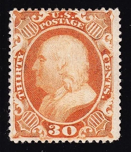 US 38 30c Franklin Mint w/ PF Cert VF OG H SCV $2150 - Picture 1 of 3