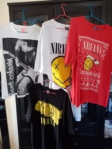 Nirvana: Lot of 4 Pre-Owned T-Shirts...Various Sizes 2xl to Small - Picture 1 of 16