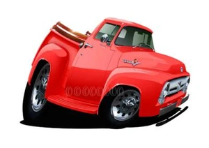 1956 Pickup Truck Cartoon Tshirt Assorted Colors #7303 F100 auto art - Picture 1 of 1