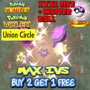 ✨ SHINY PECHARUNT PERFECT IVS XXXL + MASTER BALL NEW POKEMON INDIGO DISK DLC✨ - Picture 1 of 2
