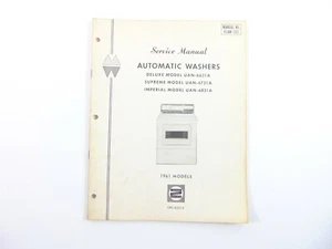 Montgomery Ward Service Manual Automatic Washers 1961 Models - Imagen 1 de 3