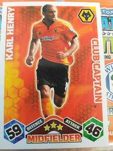 Topps Match Attax  2009/10 Player Card KARL HENRY CLUB CAPTAIN WOLVES UK SELLER