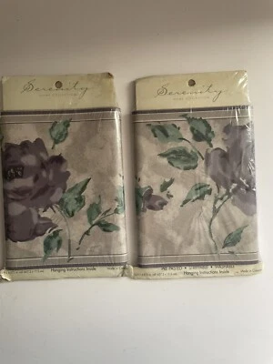 Papel tapiz vintage a juego borde almohada fundas rosas moradas lavanda decoración nuevo de stock Foto 1 de 4