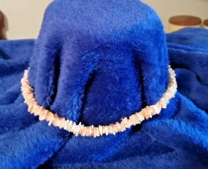 Shell Coral Chip Choker, Barrel Clasp Stone Peach Pink Vintage 16 Inch - Picture 1 of 8