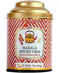 Sancha Tea Boutique, Masala Chai Teebeutel, 25 Pyramiden kostenloser Versand weltweit - Bild 1 von 5