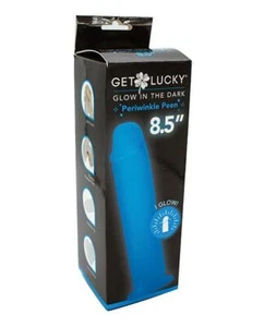 Get Lucky Unisex 8,5" Glow in the Dark Periwinkle Peen Dildo mit Saugbasis - Bild 1 von 4