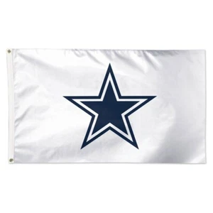 DALLAS COWBOYS LOGO 3'X5' DELUXE WHITE FLAG BRAND NEW WINCRAFT 🤠 - Picture 1 of 1