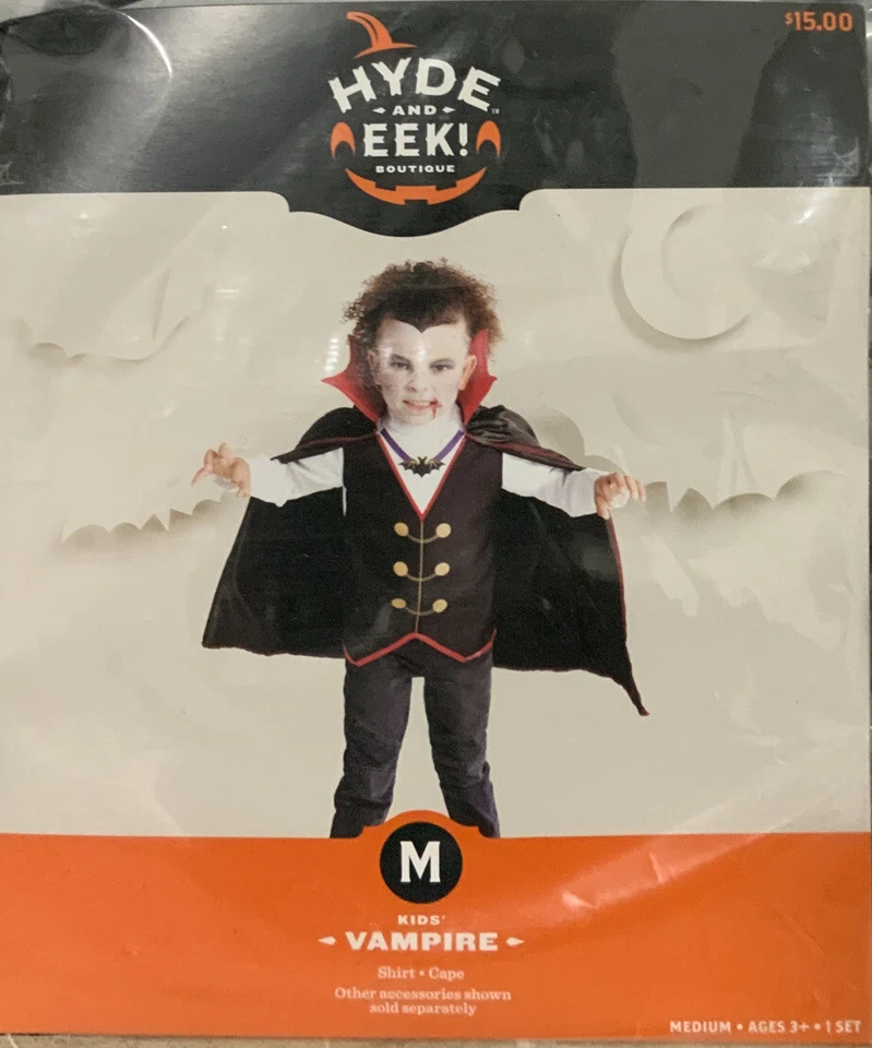 Kids' Vampire Halloween Costume Cape Vest Gloves Hyde and EEK Boutique Small