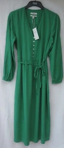 LADIES MARKS AND SPENCER MEDIUM GREEN LINEN RICH LONG SLEEVED MAXI DRESS SIZE 16 - Picture 1 of 7