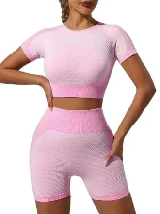 Women 3 PC Yoga Set Zipper Top Sport Suit Bra Workout Clothes Gym Fitness - Image 1 of 1