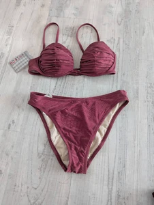 La Perla by Anna Club Bikini Bathing Suit women's size 44 pink shimmer - Picture 1 of 9