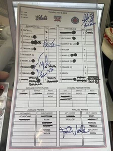 2018 Tim Tebow Autographed NY Mets Minor League Dugout Lineup Card John 3:16 - Picture 1 of 7