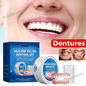 Silicone Reline Denture Set Detachable Reusable Veneers Teeth Dental Decoration - Picture 1 of 12