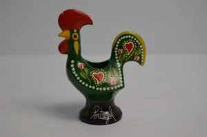 Fioriera gallo metallo portoghese Galo Barcelos buona fortuna souvenir 3,5" Portogallo - Foto 1 di 11